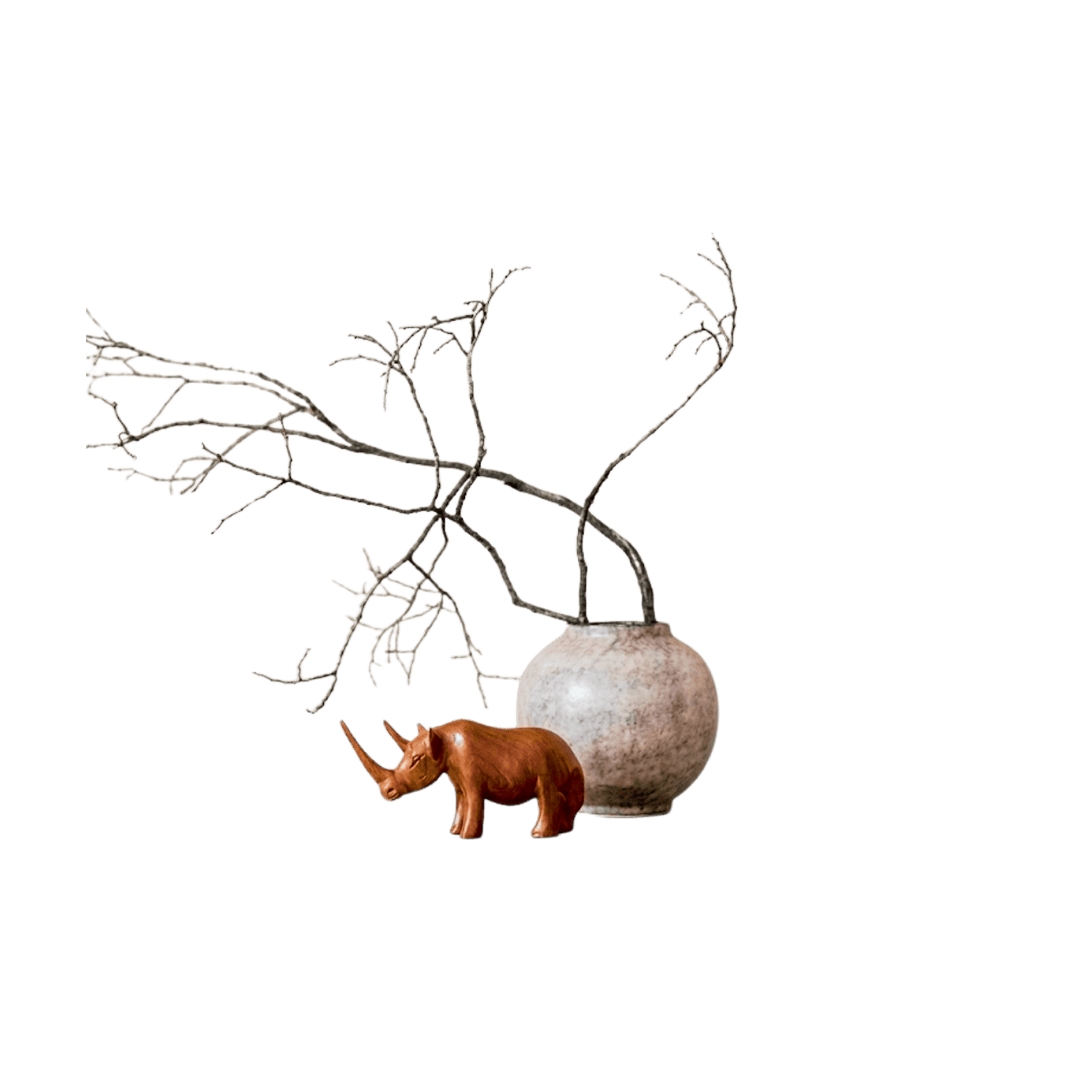 Wooden Rhinoceros Figurine 3