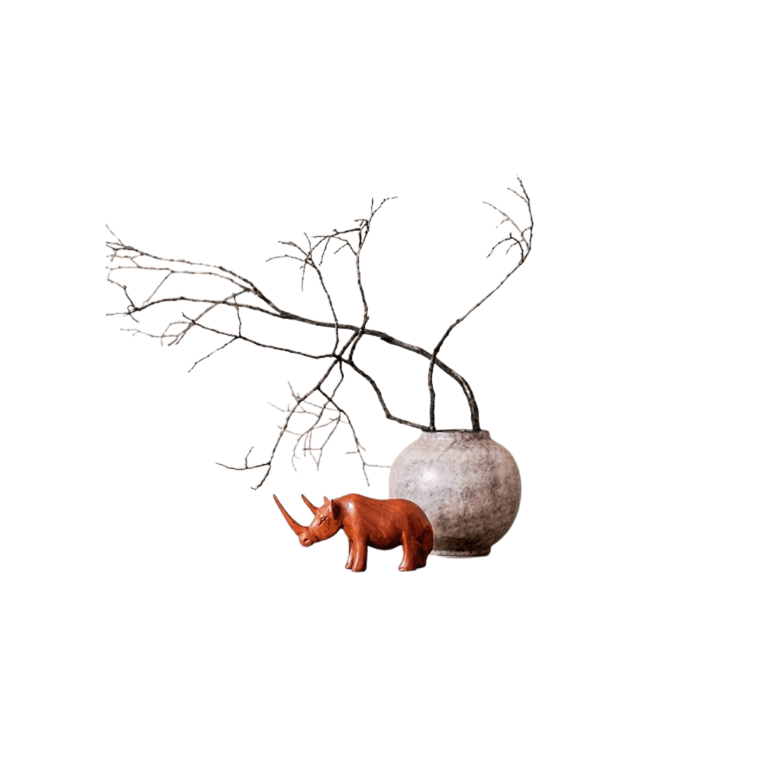 Wooden Rhinoceros Figurine 4